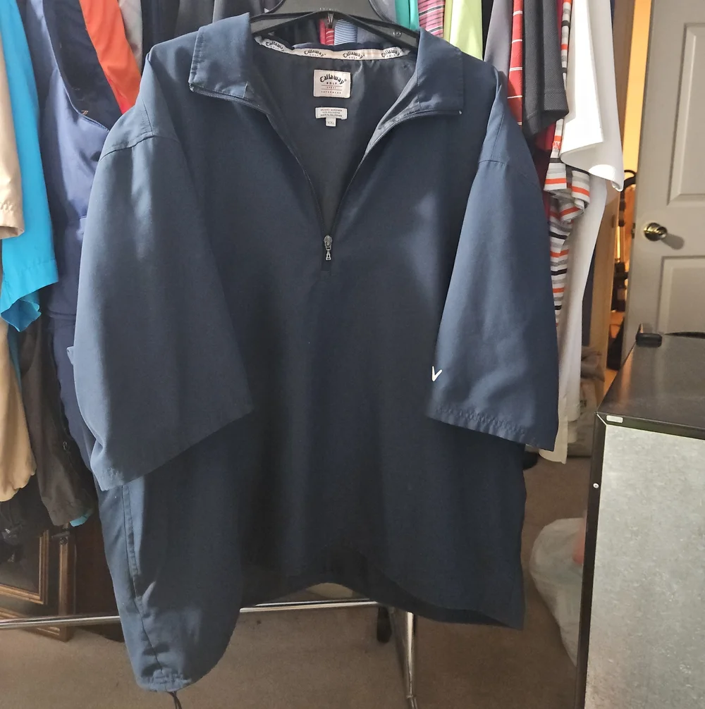 Callaway Navy Short-Sleeve Half-Zip Windbreaker